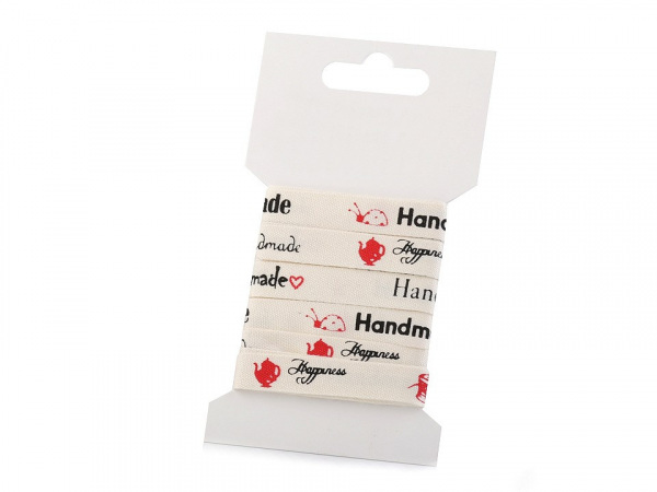 Bavlněná stuha šíře 10 mm Handmade