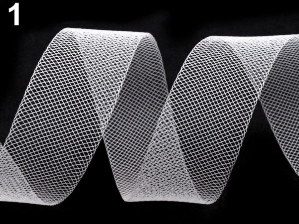 Modistická krinolína na vyztužení šatů a výrobu fascinátorů šíře 1,5 cm