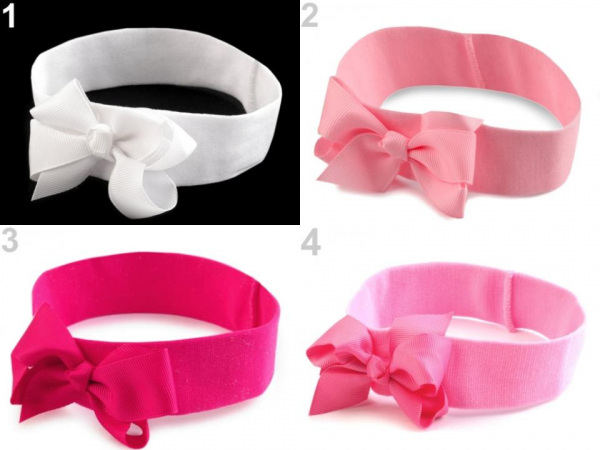 Dětská elastická čelenka do vlasů s mašlí