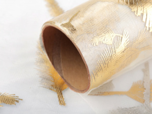 Organza s potiskem a glitry šíře 36 cm