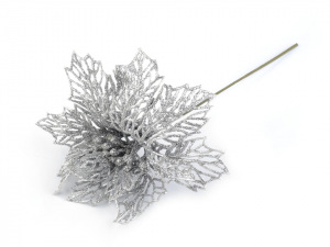 Vánoční hvězda Ø13 cm s glitry