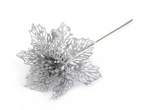 Vánoční hvězda Ø13 cm s glitry