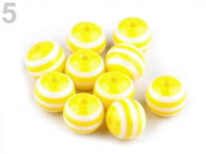 Plastové korálky s proužkem Ø12 mm