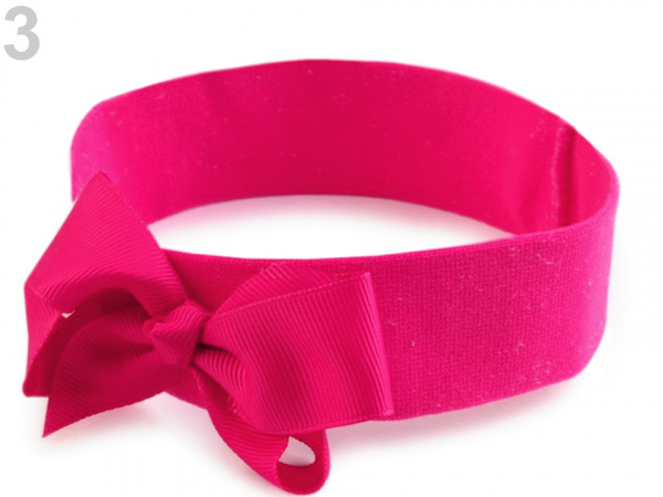 Dětská elastická čelenka do vlasů s mašlí