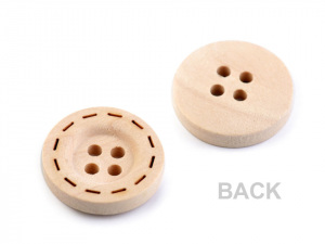 Dřevěný knoflík vyřezávaný okraj velikost 28"