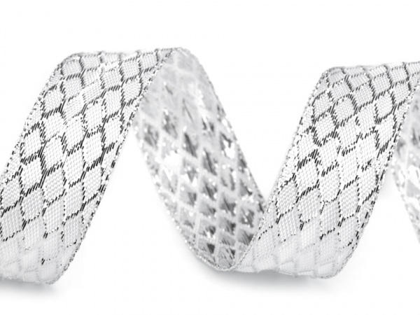 Stuha s lurexem šíře 25 mm