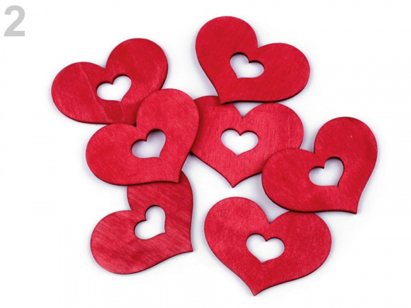 Dřevěné srdce k zavěšení / k nalepení 45x60 mm