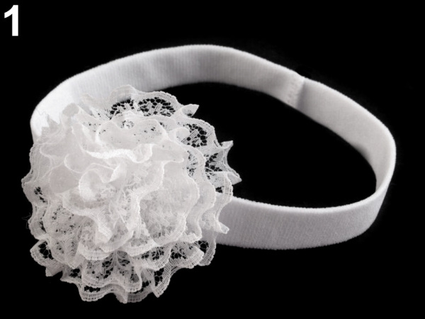 Dětská elastická čelenka do vlasů s květem