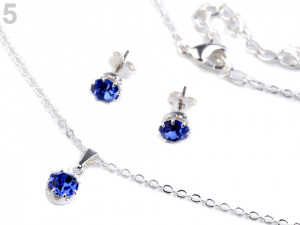 Náhrdelník a náušnice s broušenými kameny - jablonecká bižuterie