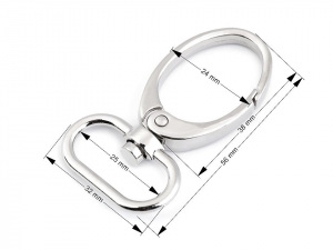 Kovová karabina s obrtlíkem průvlek 25 mm