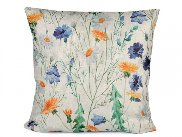 Povlak na polštář luční květy 44x44 cm