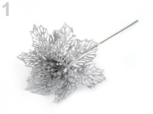 Vánoční hvězda Ø13 cm s glitry