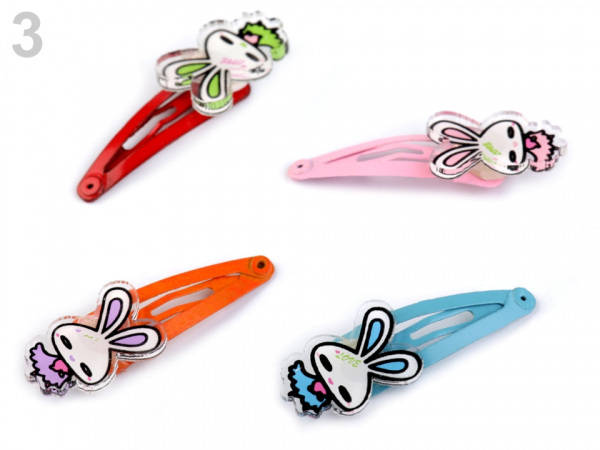 Sponka do vlasů mini pukačka - holčička, motýl, zajíček