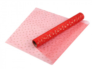 Organza vánoční s glitry šíře 36 cm