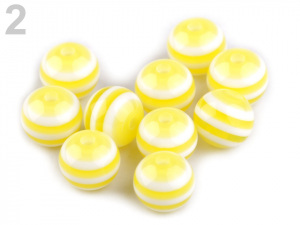 Plastové korálky s proužkem Ø12 mm