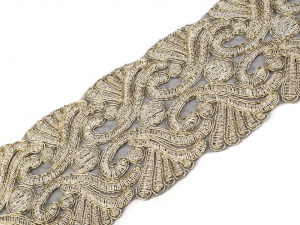 Vyšívaný prýmek šíře 90 mm s lurexem