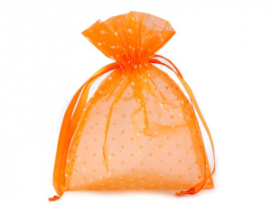 Dárkový pytlík 13x18 cm organza s puntíky