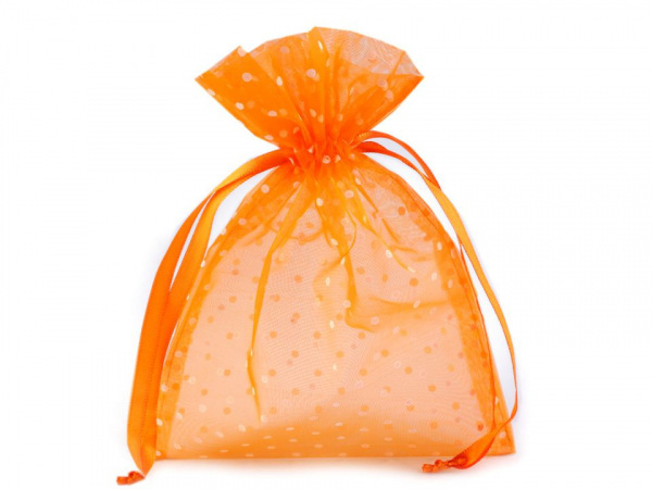Dárkový pytlík 13x18 cm organza s puntíky
