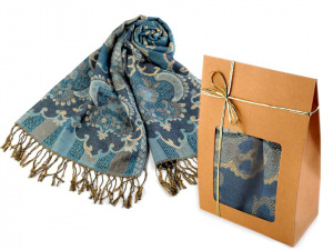 Šála s lurexem v krabičce, dárkové balení