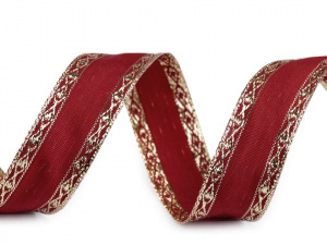 Stuha s lurexem a drátem šíře 25 mm