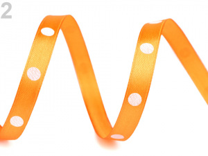 Saténová stuha s puntíky šíře 10 mm