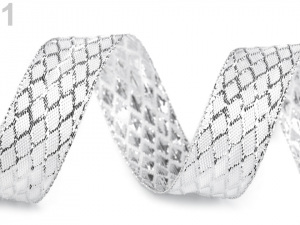 Stuha s lurexem šíře 25 mm