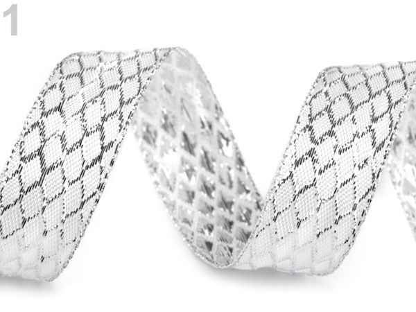 Stuha s lurexem šíře 25 mm