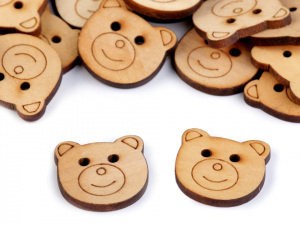 Dřevěný knoflík velikost 38" medvěd