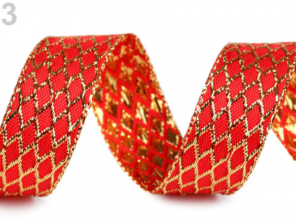 Stuha s lurexem šíře 25 mm