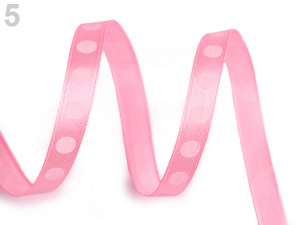 Saténová stuha s puntíky šíře 10 mm