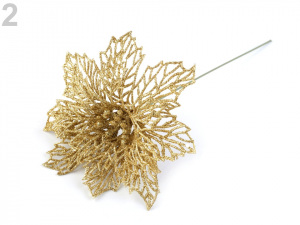 Vánoční hvězda Ø13 cm s glitry