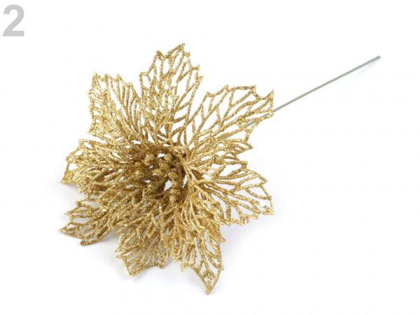 Vánoční hvězda Ø13 cm s glitry