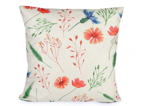 Povlak na polštář luční květy 44x44 cm