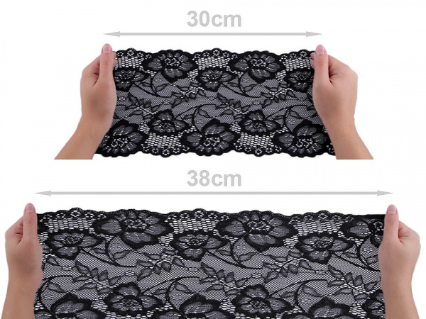 Elastická krajka / vsadka / běhoun šíře 18,5 cm