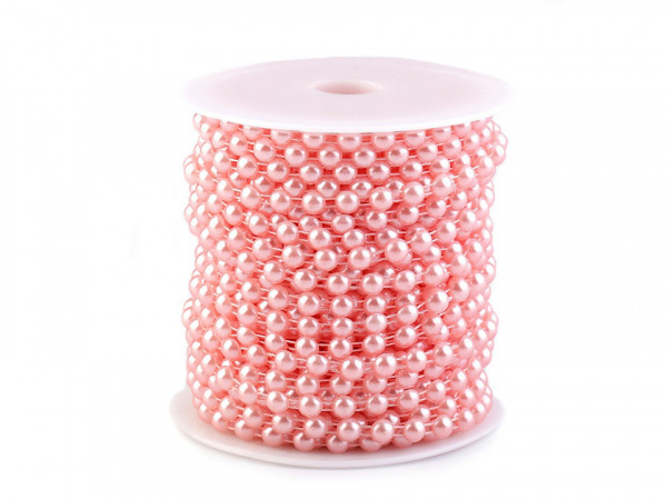 Perlový řetěz - půlperle Ø6 mm vánoční