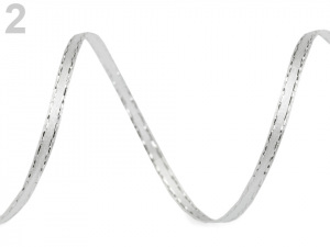 Atlasová stuha oboulící s lurexem šíře 3 mm