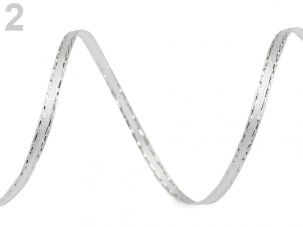 Atlasová stuha oboulící s lurexem šíře 3 mm