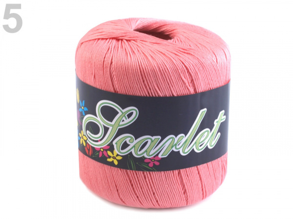 Bavlněná pletací příze Scarlet 100 g