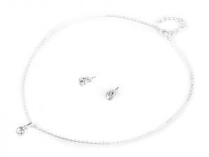 Náhrdelník a náušnice s broušenými kameny - jablonecká bižuterie