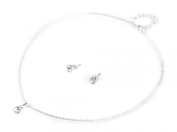 Náhrdelník a náušnice s broušenými kameny - jablonecká bižuterie