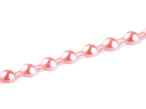 Perlový řetěz - půlperle Ø6 mm vánoční