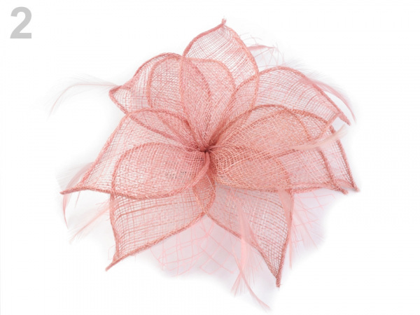 Fascinátor / brož květ s peřím