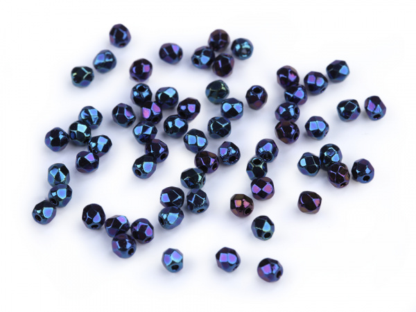 Skleněné korálky broušené ohňovky 3 mm