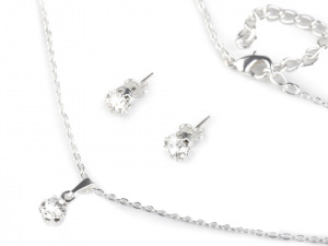 Náhrdelník a náušnice s broušenými kameny - jablonecká bižuterie