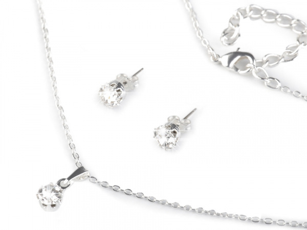 Náhrdelník a náušnice s broušenými kameny - jablonecká bižuterie