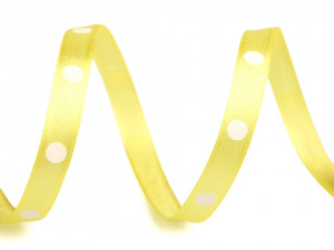 Saténová stuha s puntíky šíře 10 mm