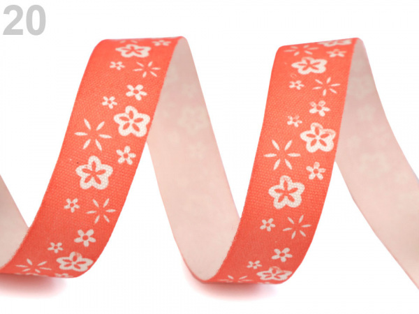 Bavlněná stuha šíře 15 mm s potiskem hvězdy, motýl, ptáček, sova, pejsek