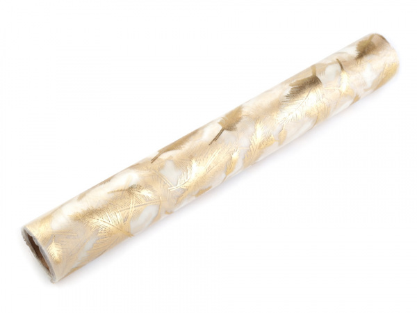 Organza s potiskem a glitry šíře 36 cm