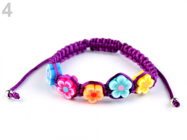 Náramek shamballa s květy