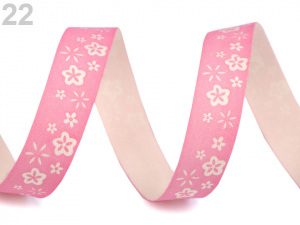 Bavlněná stuha šíře 15 mm s potiskem hvězdy, motýl, ptáček, sova, pejsek